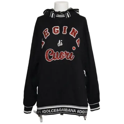 Sweat à capuche (Noir) de Dolce & Gabbana Coton, Élasthane, Polyester, Soie