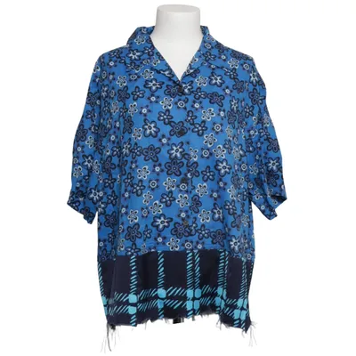 Bluse (Blau, Mehrfarbig) von Marni x Uniqlo Leinen, Lyocell, Polyester