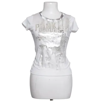 T-shirt (Vit, Silverfärgad) från Viola Elastan, Viskos