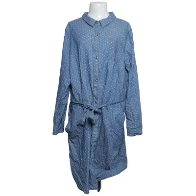 Dress (Blue, White) from Sheego Casual Cotton