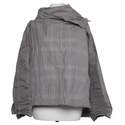 Wrap blouse (Gray) from Absolut Cotton, Metallic fiber, Polyester