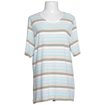 T-shirt (Blå, Hvid, Brun) fra Clarina Collection Elastan, Viscose