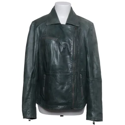 Bikerjacka (Grön) från Lapel Skinn, Polyester