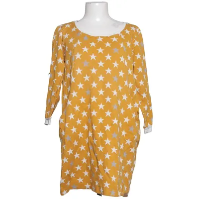 Jurk (Geel, Wit, Grijs) van Handmade