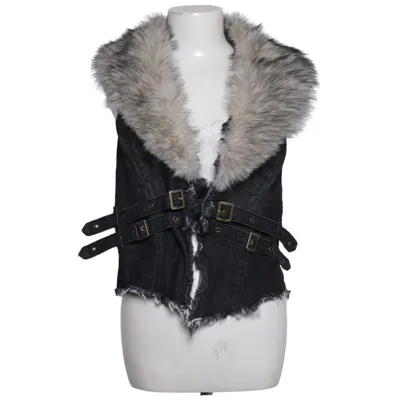 Gilet d'extérieur (Noir, Gris) de Romwe Coton, Polyester, Viscose