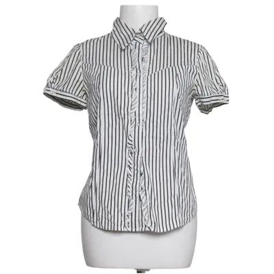 Kortärmad skjorta (Suw/Stripe Ruffle Blouse) från Sutherland Bomull, Elastan