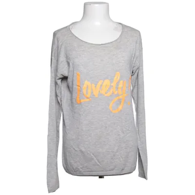 Sweatshirt (Gray, Orange) from Witty Knitters Cashmere, Polyester, Wool