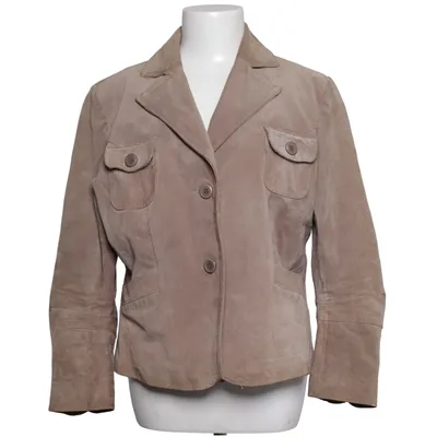 Leather blazer (Brown) from Leathertex Polyester, Suede