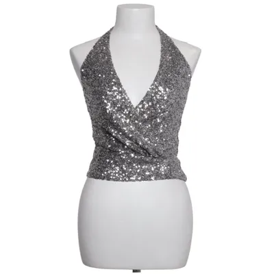 Halternecktopp (Silverfärgad) från Zara Elastan, Polyester