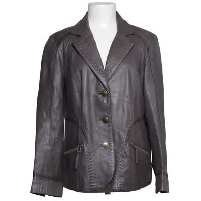 Leather blazer (Gray) from Bonita Leather, Polyester