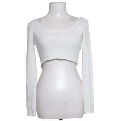 Crop top (Blanc) de Bershka Coton, Élasthane, Polyester