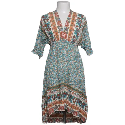 Robe longue (Bleu, Blanc, Orange, Multicolore)