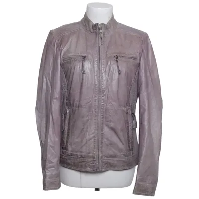 Leather jacket (Gray) from Fratelli Leather, Polyester