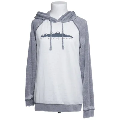 Hoodie (Gray, White) from Roxy Polyester, Cotton