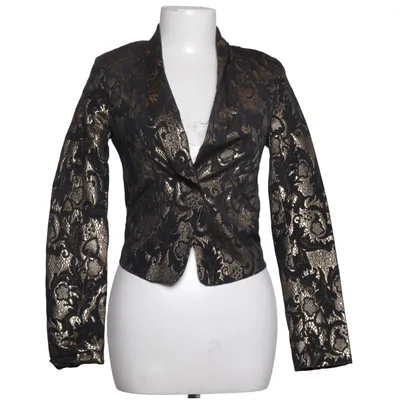 Blazer (Noir, Or) de Ann Christine Coton, Élasthane, Polyester