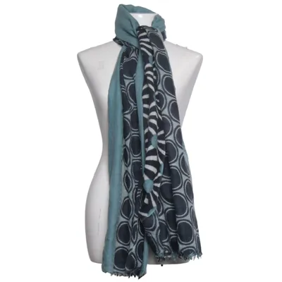 Shawl (Blue, Black) from Ahmaddy Wool