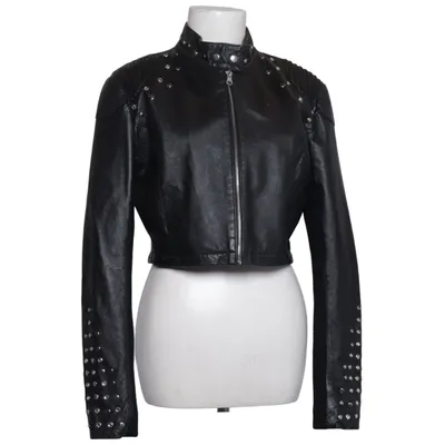 Lederjacke (Schwarz) Leder, Polyester