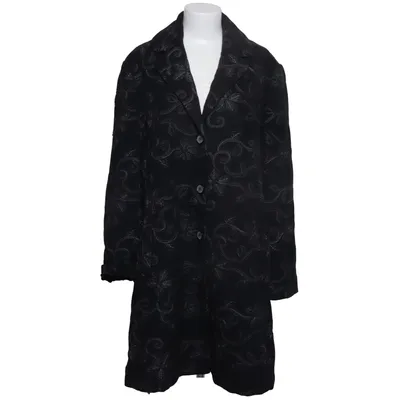 Coat (Black, Multicolored) from Open End Polyester, Wool