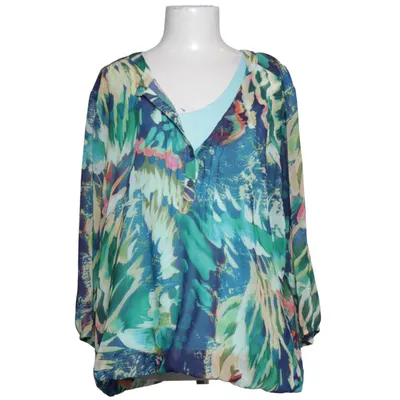 Bluse (Blå, Grøn, Flerfarvet) fra Witteveen Elastan, Polyester, Viscose