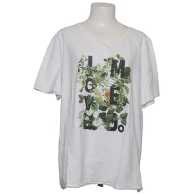 T-shirt (Wit, Meerkleurig) van Open End Katoen, Elastaan