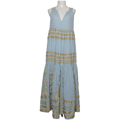 Maxikleid (Blau, Gold) von Lace Baumwolle, Polyester