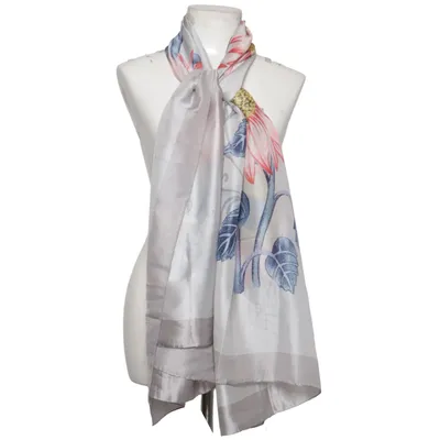 Shawl (Gray, Multicolored) from Shelly Silk
