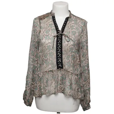 Blouse (Blue, Beige, Multicolored) from Zara Z1975 Denim Polyester
