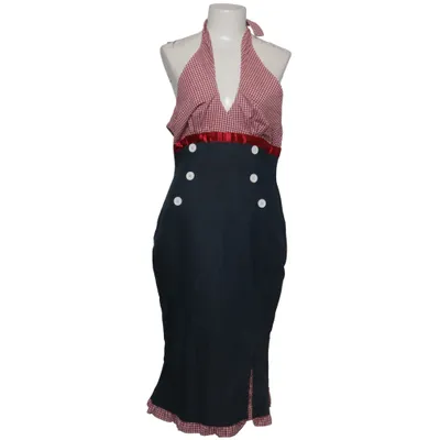 Jurk (Blauw, Rood, Wit) van Miss Candyfloss Katoen, Elastaan, Polyester, Viscose