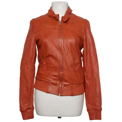 Leather jacket (Orange) from Freaky Nation Cotton, Leather, Polyester
