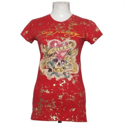 T-shirt (Röd, Guldfärgad, Flerfärgad) från Ed Hardy Bomull