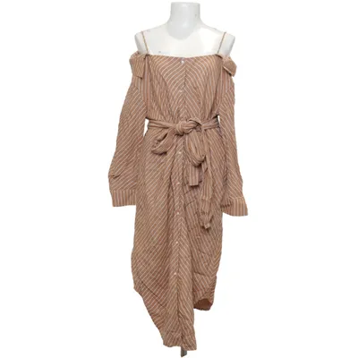 Shirt dress (Brown, White) from Maje Linen, Lyocell, Viscose