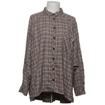 Flannel skjorte (Grå, Brun, Hvid) fra Urban Outfitters Elastan, Polyester, Viscose