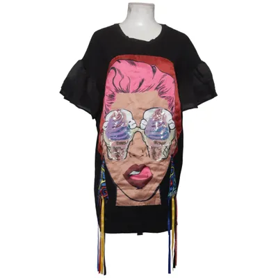 T-shirt (Black, Multicolored) from Aikha Cotton, Elastane