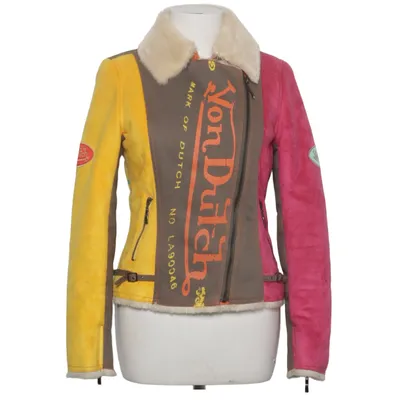 Bikerjacke (Gelb, Braun, Pink) von Von Dutch Acryl, Polyester