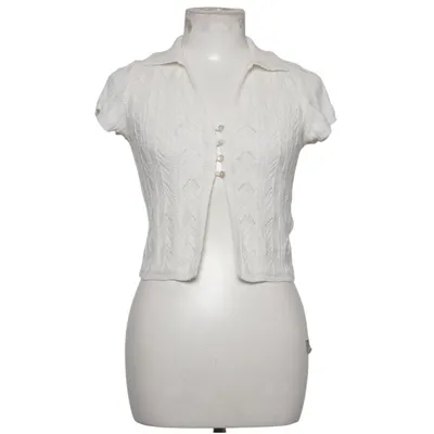 Cardigan (White) from Bershka Acrylic, Polyamide