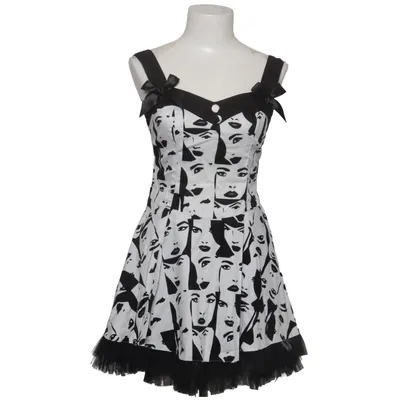Dress (Black, White) from Hell Bunny Cotton, Elastane