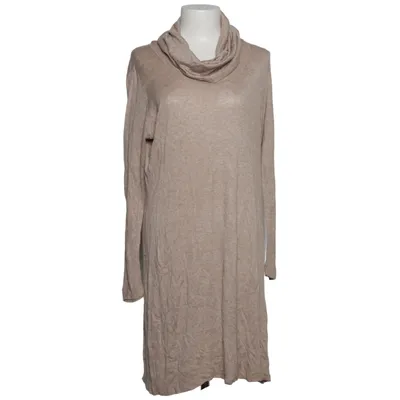 Jurk met col (Beige) van Passport Zijde, Viscose, Wol