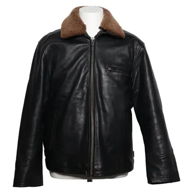 Shearling jacket (Black) from Aviator Cotton, Leather