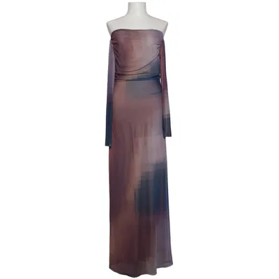 Maxi jurk (Blauw, Lila, Meerkleurig) van Bershka Elastaan, Polyester