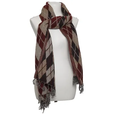 Écharpe (Rouge, Beige, Noir) de Zara Accessories Viscose, Laine