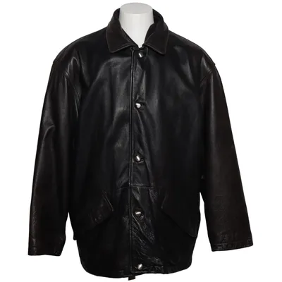 Leather jacket (Black) from Offset Acetate, Cotton, Leather, Polyamide, Polyester