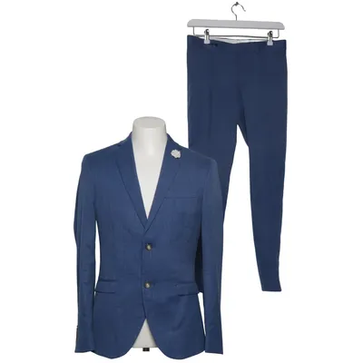 Suit (Blue) from Isaac Dewhirst Elastane, Linen, Polyester