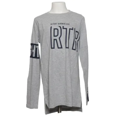 T-shirt à manches longues (Gris) de Retour Coton, Polyester