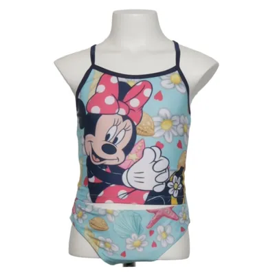 Maillot de bain une pièce (Bleu, Multicolore) de Disney Minnie Mouse Élasthane, Polyester
