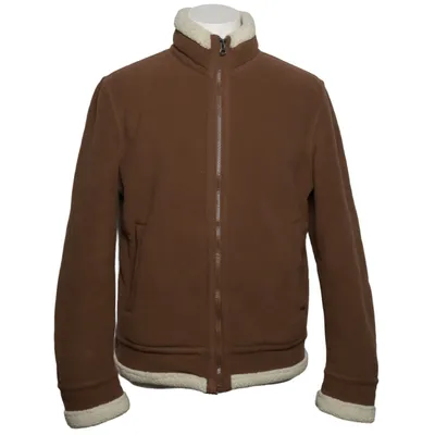 Shearling Jacke (Braun, Weiß) von Uniqlo Polyester