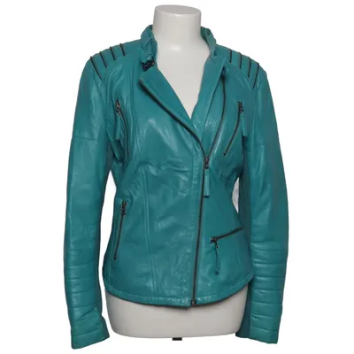 Veste de motard (Bleu) de Cigno Nero Cuir