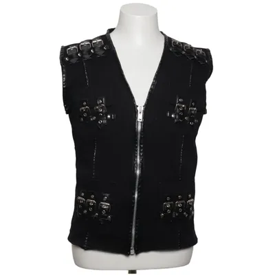 Biker gilet (Zwart) van Black Pistol Katoen