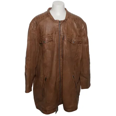 Læderjakke (Brun) fra Men + Læder, Polyester