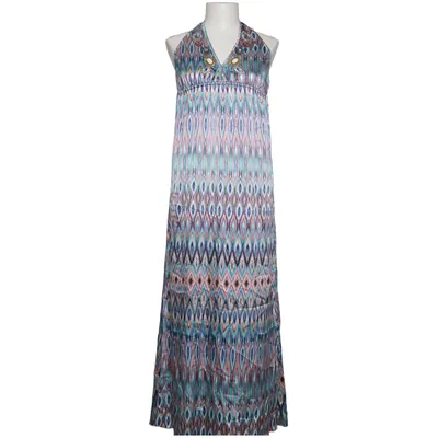 Halternek jurk (Blauw, Meerkleurig) van Joyce & Girls Elastaan, Zijde