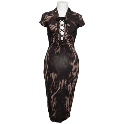 Robe (Noir, Marron) de Justcavalli Élasthane, Soie, Viscose